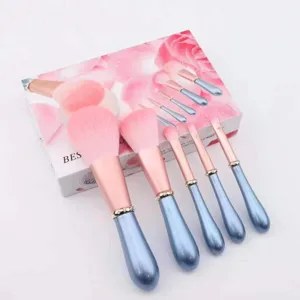 5 piece pink diamond makeup brush set beauty tool gift box detailed product close up