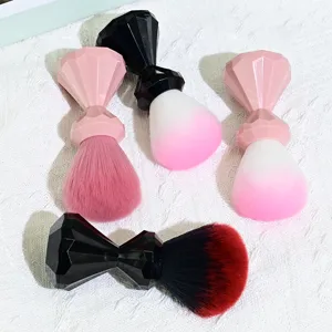 Diamond handle makeup brush set, soft synthetic bristles for blush, powder, and nail dust.