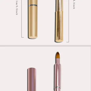 Gedetailleerd overzicht van de draagbare intrekbare lippenborstel en make-uptools.