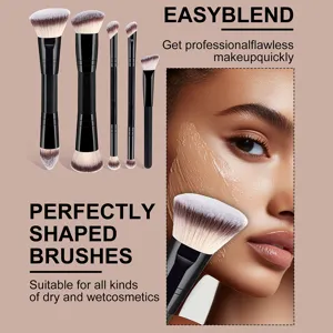 Set de brochas de maquillaje de doble punta con cerdas suaves para un maquillaje impecable.