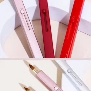 Portable retractable lip brush makeup tool, portable design for smooth application and easy travel.