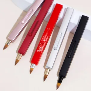 Portable push-pull makeup lip brushes set, 5 colorful retractable lipstick brushes for daily use.