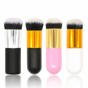 Ronde Kop Dikke Foundationkwast Zachte Dichte Synthetische Vezel Make-up Kwast Voor BB Cream Losse Poeder Beauty Tools