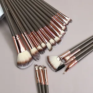 Professional Makeup Brush Kit Soft Synthetic Fiber Bristles Eye Blending Shadow Eyeliner Double-ended Cosmetic Brushes Plastic Handle