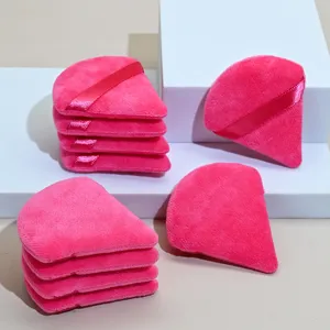 Triangle velvet makeup powder puffs set soft cosmetic sponge for professional facial tools