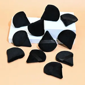 Triangle Shape Flocked Powder Puff Soft Sponge Velour Loose Powder Cushion Puff For Setting Powder Makeup Tools For Women