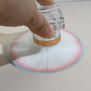 New nail dust brush makeup powder brush with crystal square handle soft cosmetic tool