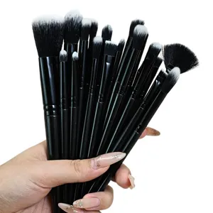20 piece professional makeup brush set black soft bristles eye face cosmetic tools main view
