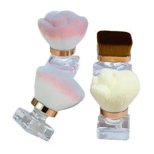 Crystal Base Nail Dust Brush Rose Makeup Powder Brush Blush Foundation Tool Set