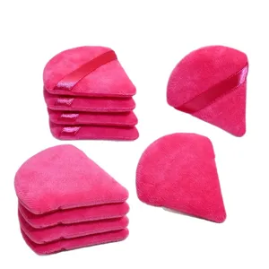 Triangle Velvet Powder Puff Makeup Sponge Soft Cosmetic Puff Set for Face Setting