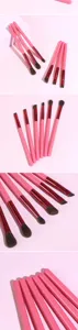 6pcs pink eye makeup brush set professional eyebrow and eyeshadow beauty tools detail