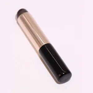 Pincel de Labios Portátil de Silicona Pincel Corrector Mini Herramienta de Maquillaje Mango de Aluminio Oro Rosa Pincel de Labios