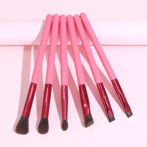 6 pieces pink makeup brush set eye shadow eyebrow brushes professional beauty tools for daily use