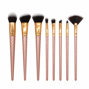 Professional Rose Gold Spiral Handle Makeup Brush Set Synthetic Fiber Cosmetic Foundation Eye Shadow Blending Beauty Tools