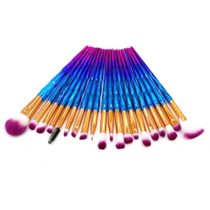 20pcs gradient blue makeup brush set professional eyeshadow blending cosmetic tools.
