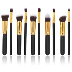 Ensemble professionnel de 10 pinceaux de maquillage avec cinq grands et cinq petits.