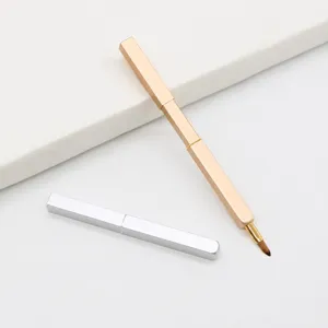 Portable Telescopic Lip Brush With Lid Automatic Sealing Mini Retractable Lip Makeup Brush For Lipstick Lip Gloss Tools