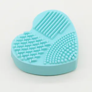 Silikon herzförmige Make-up Pinselreinigungsmatte für Kosmetikwerkzeuge und Werkzeugpflege.