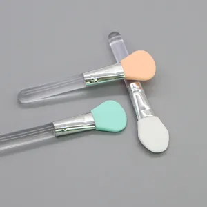 Mini siliconen gezichtsmasker kwast set met transparante handvat zachte applicator schoonheid