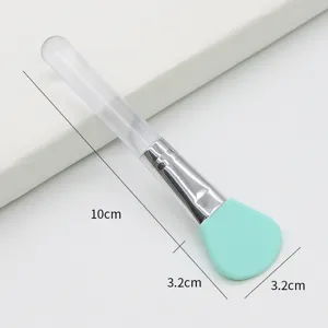 Siliconen gezichtsmasker kwast detail, zachte mini applicator met transparante handvat, 10cm