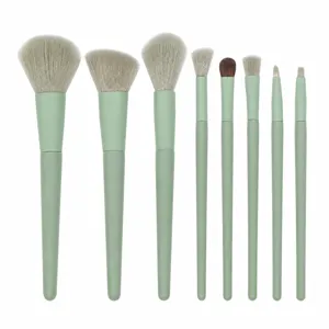 Matcha Green Pink Makeup Brush Set Soft Synthetic Bristles Wood Handle Powder Eyeshadow Blushing Brushes Kit Women Beauty Tools