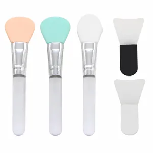 Mini siliconen gezichtsmasker kwast set zachte kop DIY schoonheid applicator gereedschap.
