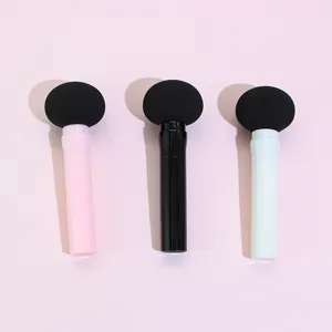 Set spugna trucco a fungo con manico, strumento cosmetico doppio uso secco e umido.