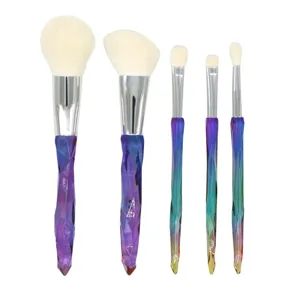 5pcs crystal handle makeup brush set professional cosmetic tools for daily beauty