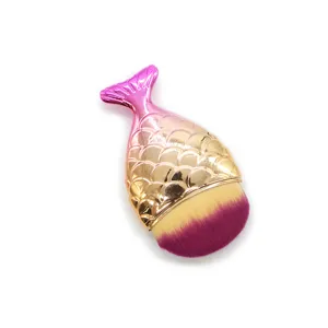 Small mermaid makeup brush for foundation and bb cream, gradient color cosmetic tool.