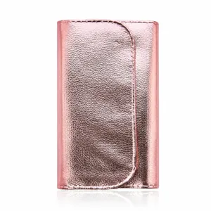 Pink metallic makeup brush storage bag portable pouch travel cosmetic organizer case 182x108mm