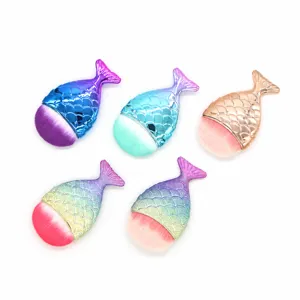 Professional Cute Mermaid Tail Makeup Brush Gradient Foundation Cosmetic Tool 3Pcs