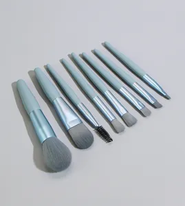 8-Piece Mini Makeup Brush Set Soft Bristles Portable Cosmetic Tools for Foundation Eyeshadow