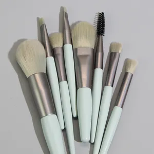 Mini Makeup Brush Tool Kits Solid Color Wooden Handle Powder Eye Shadow Highlighting Brushes Travel Cosmetic Sets For Women Gift