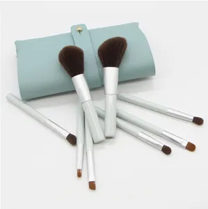 8-teiliges Mini Pinsel Set mit tragbarer Kosmetiktasche fur Foundation und Lidschatten.