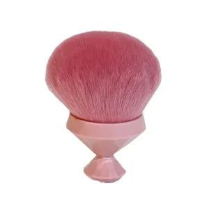 Doux pinceau à maquillage rose, grand pinceau kabuki moelleux pour poudre et maquillage.