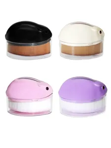 Portable hamster makeup brush with dustproof cap, soft bristle foundation contour tool.