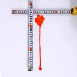 Orange sticky toy elastic stretchable ghost shape novelty prank toy detail size display view