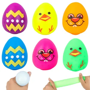 Set de juguetes antiestrés de huevo de Pascua, juguetes sensoriales de TPR para niños y adultos.