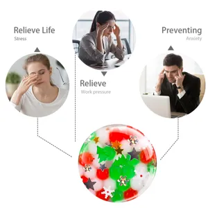 Christmas stress relief squeeze ball soft rubber sensory toy for anxiety and pressure relief