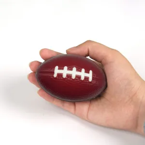 Soft PU foam football stress relief toy 9cm brown hand squeeze toy for relaxation