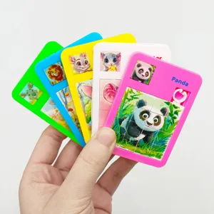 Cartoon animal sliding puzzle 16-grid maze puzzle toy for kids school gifts wholesale.