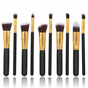Kit de pinceaux de maquillage 10 pcs brosses cosmetiques professionnelles douces