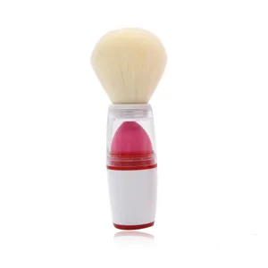 Detailed view of the 2-in-1 makeup brush and sponge applicator for daily beauty routine.
