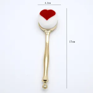 Tragbarer herzförmiger Foundation-Make-up-Pinsel mit Goldgriff, 17 cm langes Kosmetikwerkzeug.