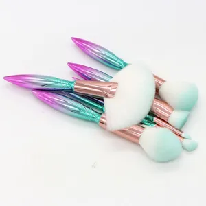 7-teiliges Meerjungfrau Make-up Pinsel Set professionelle Kosmetikwerkzeuge mit Farbverlauf