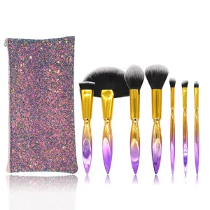 7-teiliges Make-up-Pinsel-Set mit Glitzer-Etui professionelles Kosmetik-Detail