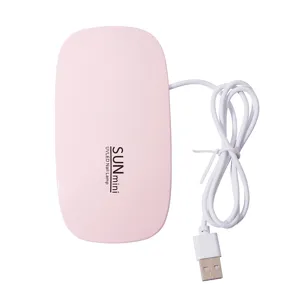 Mini lampada per unghie UV LED rosa portatile con cavo USB per polimerizzazione rapida.
