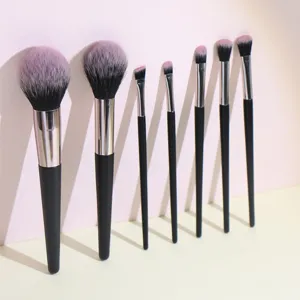 7 pieces black makeup brush set professional soft powder eyeshadow highlighter cosmetic tool