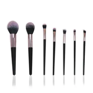 7pcs professional black makeup brush set soft powder foundation eyeshadow blending tools