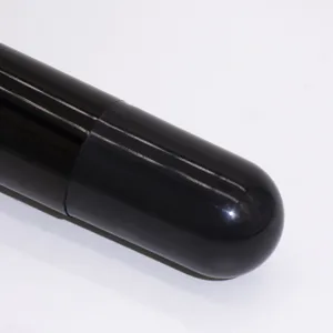 Glossy black makeup brush detail handle smooth cosmetic tool for professional daily use